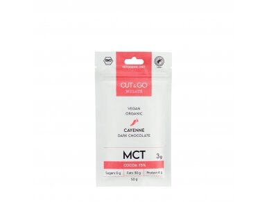 Organic dark chocolate with MCT "CAYENNE", 50 g