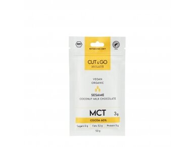 Organic coconut milk chocolate with MCT "SESAME", 50 g