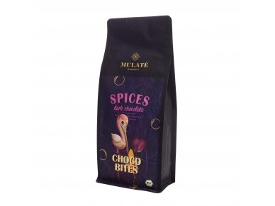 MULATE ORGANIC ekologiško juodojo šokolado užkandis "SPICES", 400 g