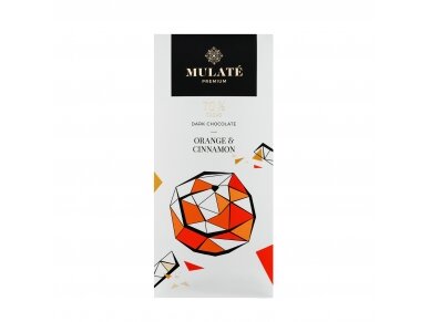 MULATE PREMIUM dark chocolate "ORANGE&CINNAMON", 90 g