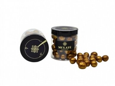 MULATE LIMITED Festive hazelnuts in milk chocolate with gold dust