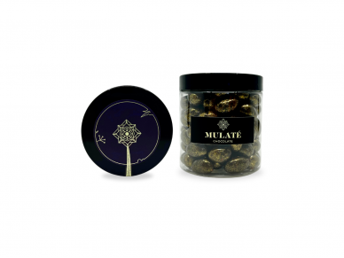 MULATE LIMITED Festive almonds in dark chocolate with gold dust. No added sugar