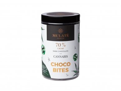 MULATE PREMIUM DARK CANNABIS juodojo šokolado užkandis, 250 g