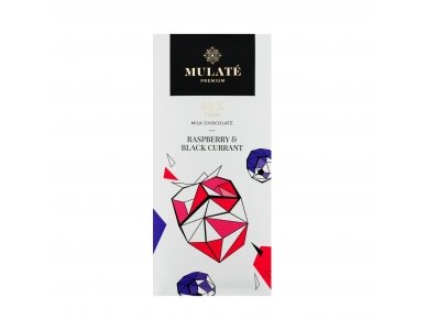 MULATE PREMIUM milk chocolate "RASPBERRY & BLACK CURRANTS", 90 g